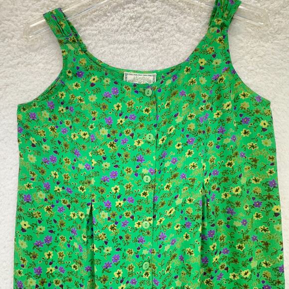 Pudding Shop April Cornell 2000 Maxi Dress 2 Flower Print Sleeveless Cottagecore - Picture 8 of 14